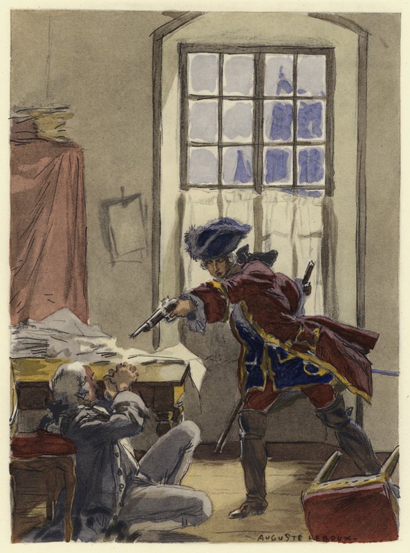 Illustrazione per le memorie di Casanova (litografia a colori) da Jules Marie Auguste Leroux