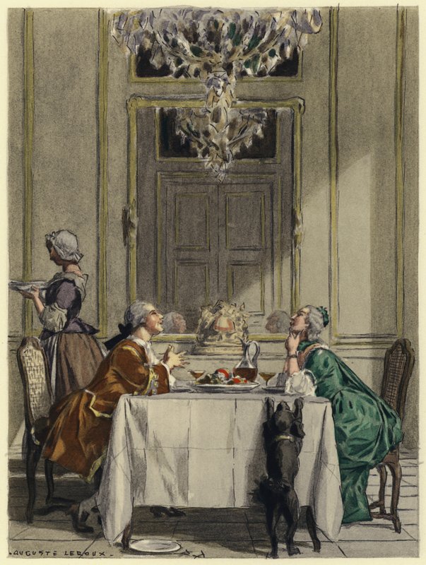 Illustrazione per le memorie di Casanova (litografia a colori) da Jules Marie Auguste Leroux
