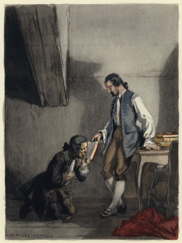 Illustrazione per le memorie di Casanova (litografia a colori) da Jules Marie Auguste Leroux