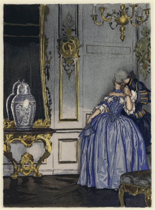 Illustrazione per le memorie di Casanova (litografia a colori) da Jules Marie Auguste Leroux