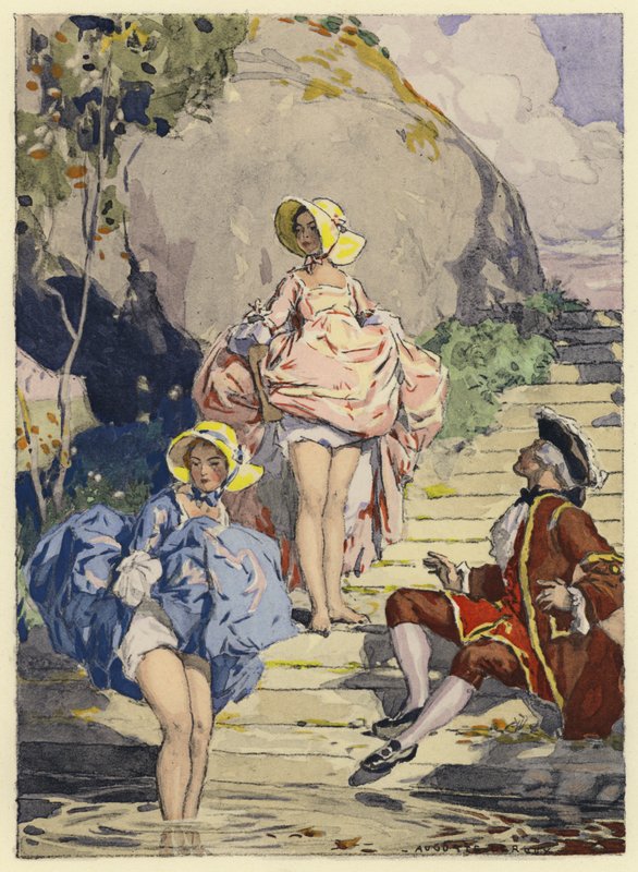 Illustrazione per le memorie di Casanova (litografia a colori) da Jules Marie Auguste Leroux