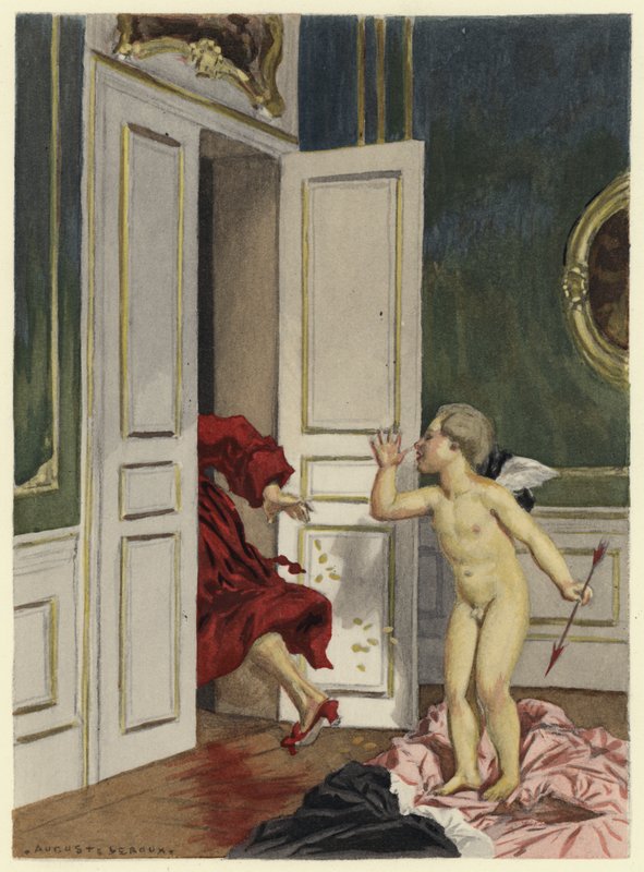 Illustrazione per le memorie di Casanova (litografia a colori) da Jules Marie Auguste Leroux