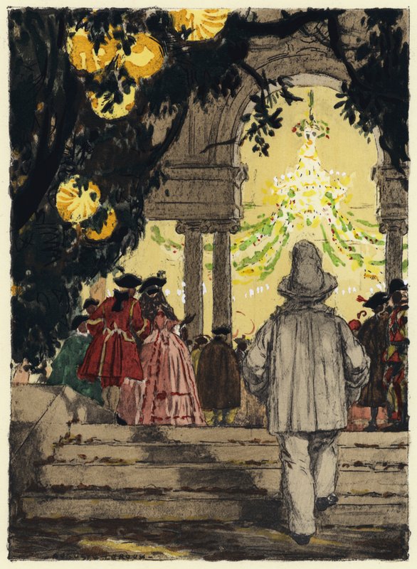 Illustrazione per le memorie di Casanova (litografia a colori) da Jules Marie Auguste Leroux