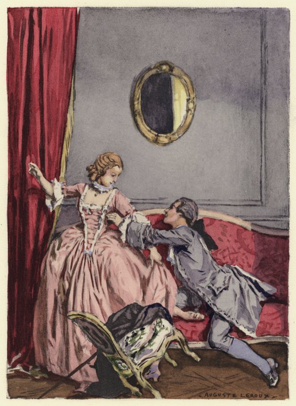 Illustrazione per le memorie di Casanova (litografia a colori) da Jules Marie Auguste Leroux