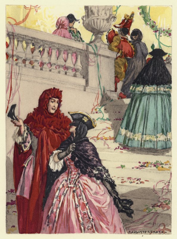 Illustrazione per le memorie di Casanova (litografia a colori) da Jules Marie Auguste Leroux