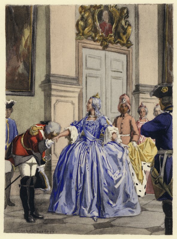 Illustrazione per le memorie di Casanova (litografia a colori) da Jules Marie Auguste Leroux
