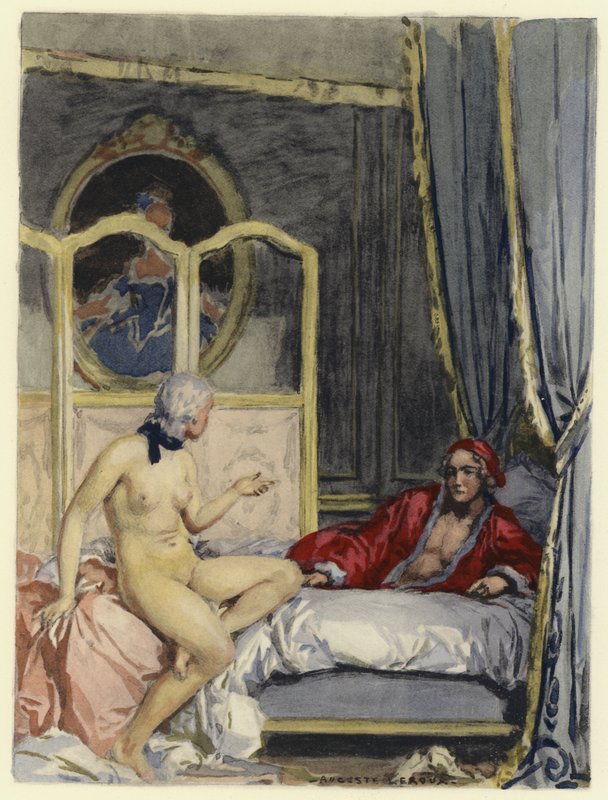 Illustrazione per le memorie di Casanova (litografia a colori) da Jules Marie Auguste Leroux