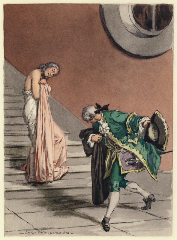 Illustrazione per le memorie di Casanova (litografia a colori) da Jules Marie Auguste Leroux