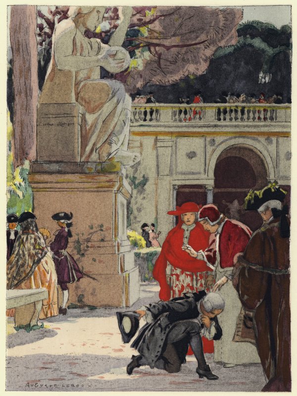 Illustrazione per le memorie di Casanova (litografia a colori) da Jules Marie Auguste Leroux