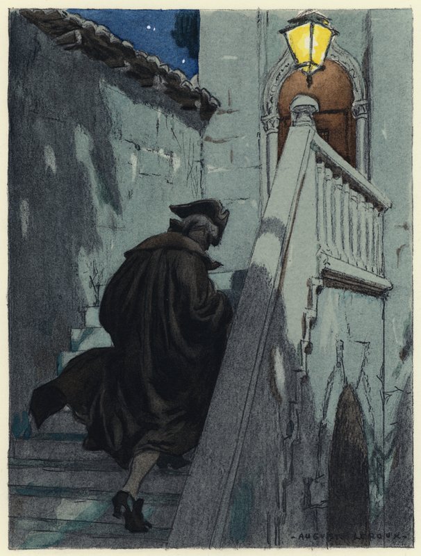 Illustrazione per le memorie di Casanova (litografia a colori) da Jules Marie Auguste Leroux