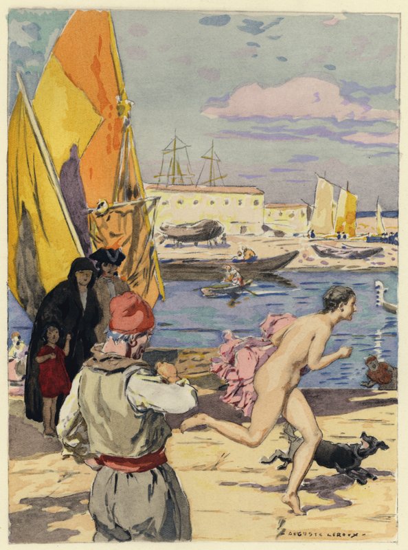 Illustrazione per le memorie di Casanova (litografia a colori) da Jules Marie Auguste Leroux