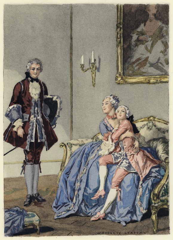 Illustrazione per le memorie di Casanova (litografia a colori) da Jules Marie Auguste Leroux