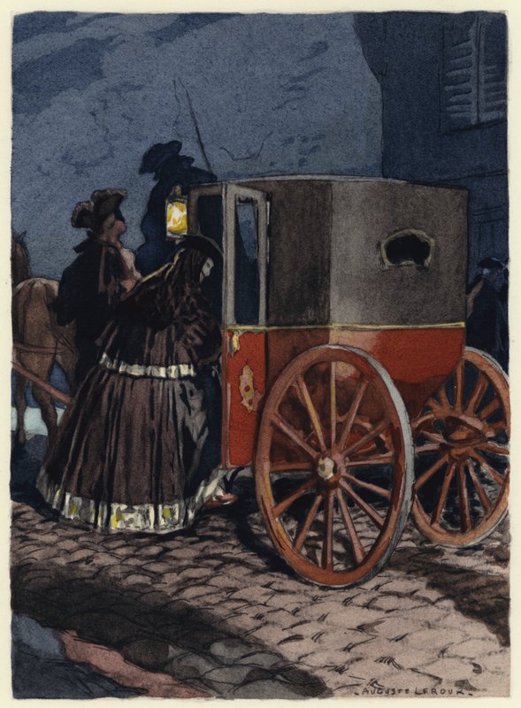 Illustrazione per le memorie di Casanova (litografia a colori) da Jules Marie Auguste Leroux