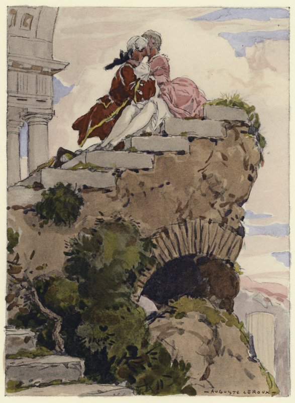 Illustrazione per le memorie di Casanova (litografia a colori) da Jules Marie Auguste Leroux