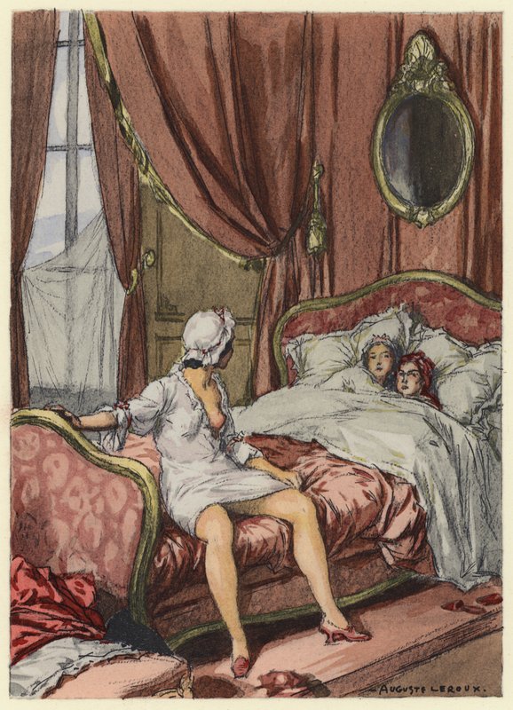 Illustrazione per le memorie di Casanova (litografia a colori) da Jules Marie Auguste Leroux