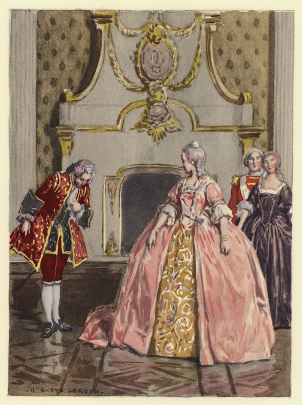 Illustrazione per le memorie di Casanova (litografia a colori) da Jules Marie Auguste Leroux