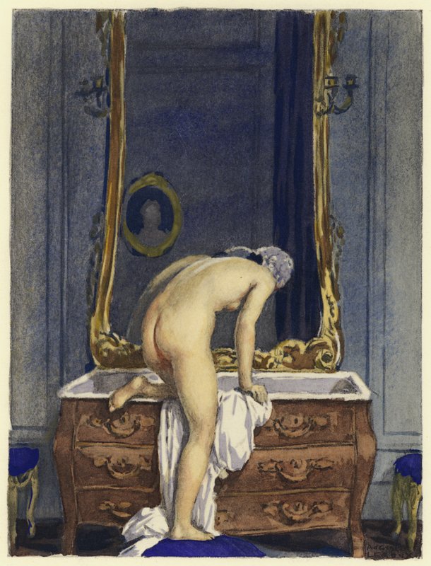 Illustrazione per le memorie di Casanova (litografia a colori) da Jules Marie Auguste Leroux