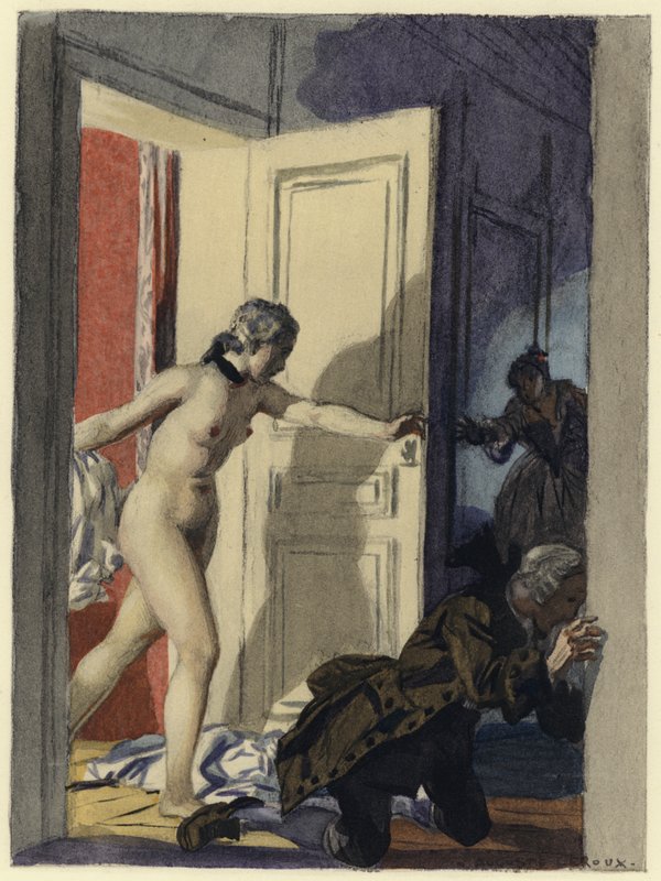 Illustrazione per le memorie di Casanova (litografia a colori) da Jules Marie Auguste Leroux