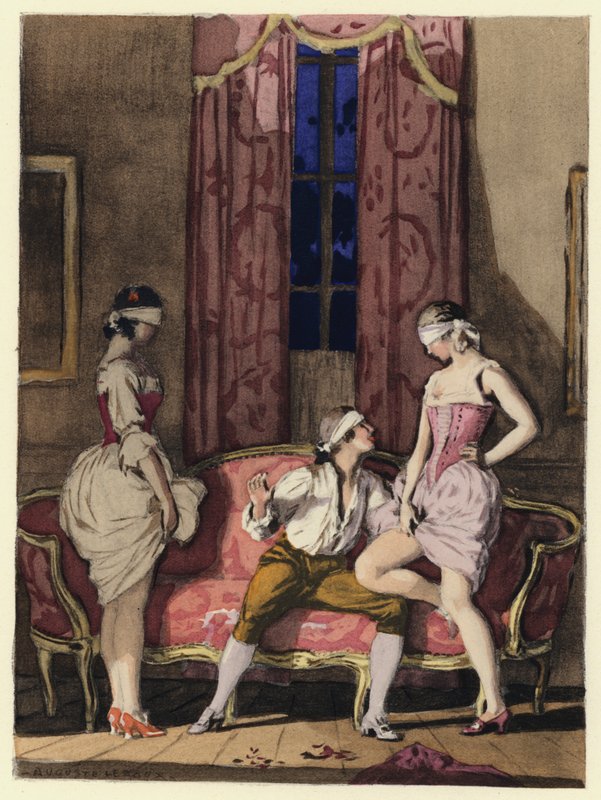 Illustrazione per le memorie di Casanova (litografia a colori) da Jules Marie Auguste Leroux