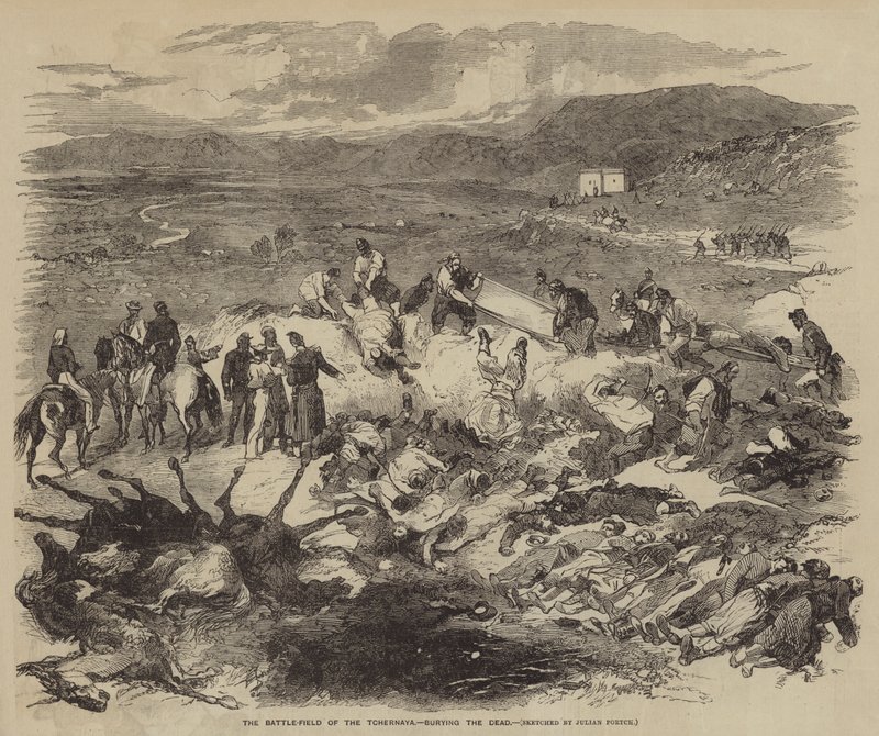 Il Campo di Battaglia del Tchernaya, seppellendo i Morti da Julian Portch
