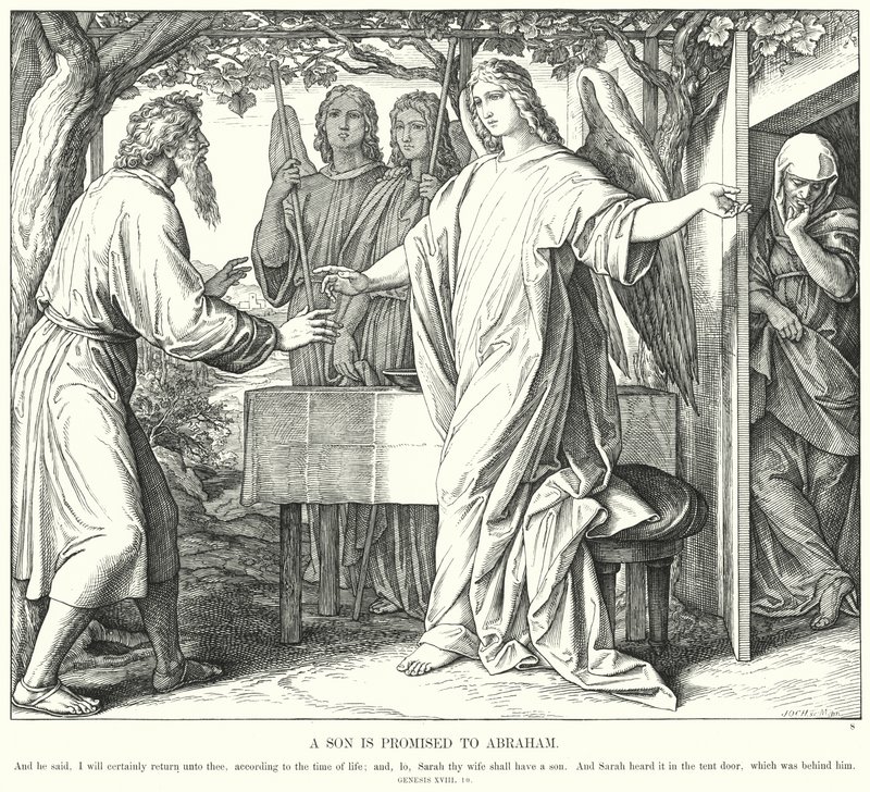 Un Figlio è Promesso ad Abramo da Julius (after) Schnorr von Carolsfeld
