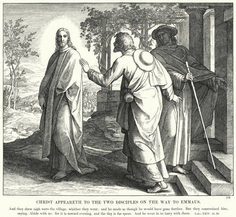 Cristo appare ai due discepoli sulla via di Emmaus da Julius (after) Schnorr von Carolsfeld