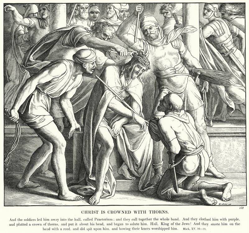 Cristo coronato di spine (incisione) da Julius (after) Schnorr von Carolsfeld