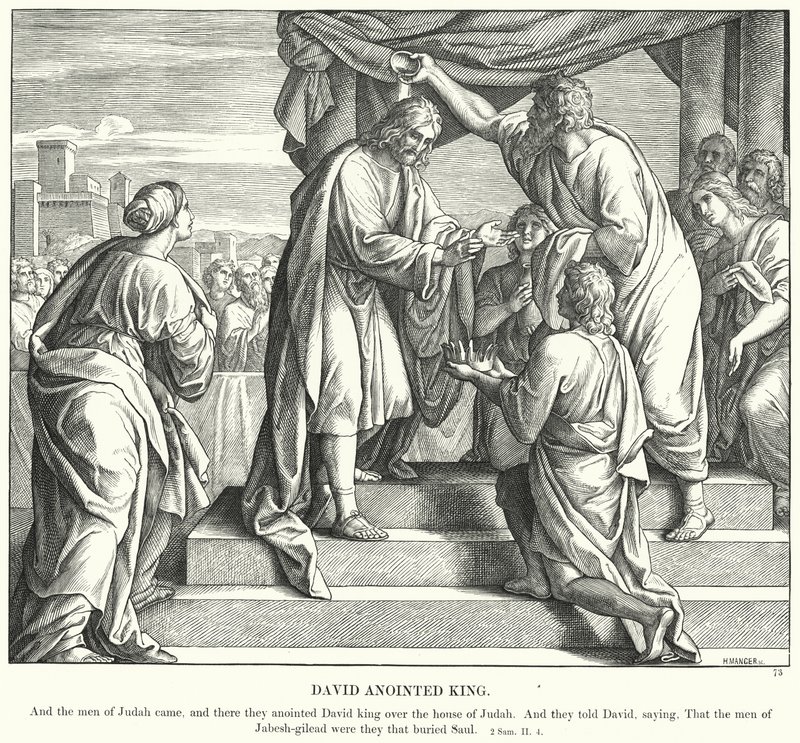 Davide unto re (incisione) da Julius (after) Schnorr von Carolsfeld