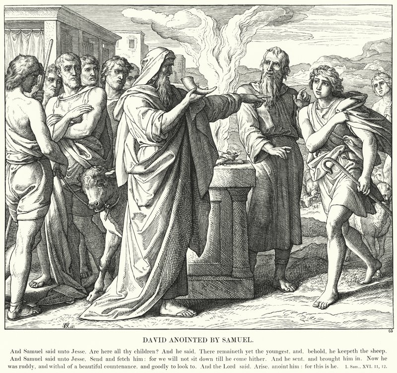 Davide unto da Samuele (incisione) da Julius (after) Schnorr von Carolsfeld
