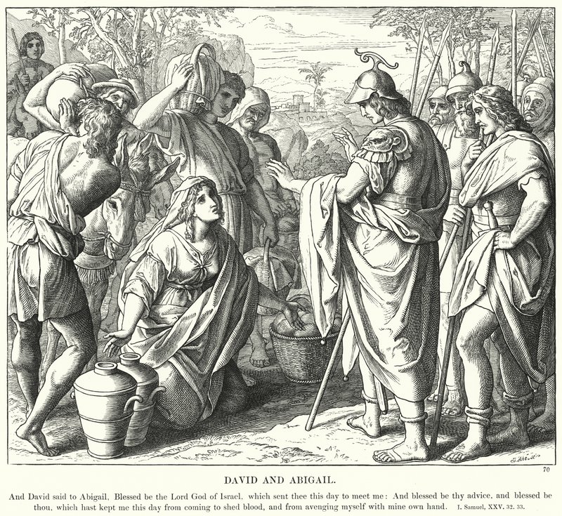 Davide e Abigail (incisione) da Julius (after) Schnorr von Carolsfeld