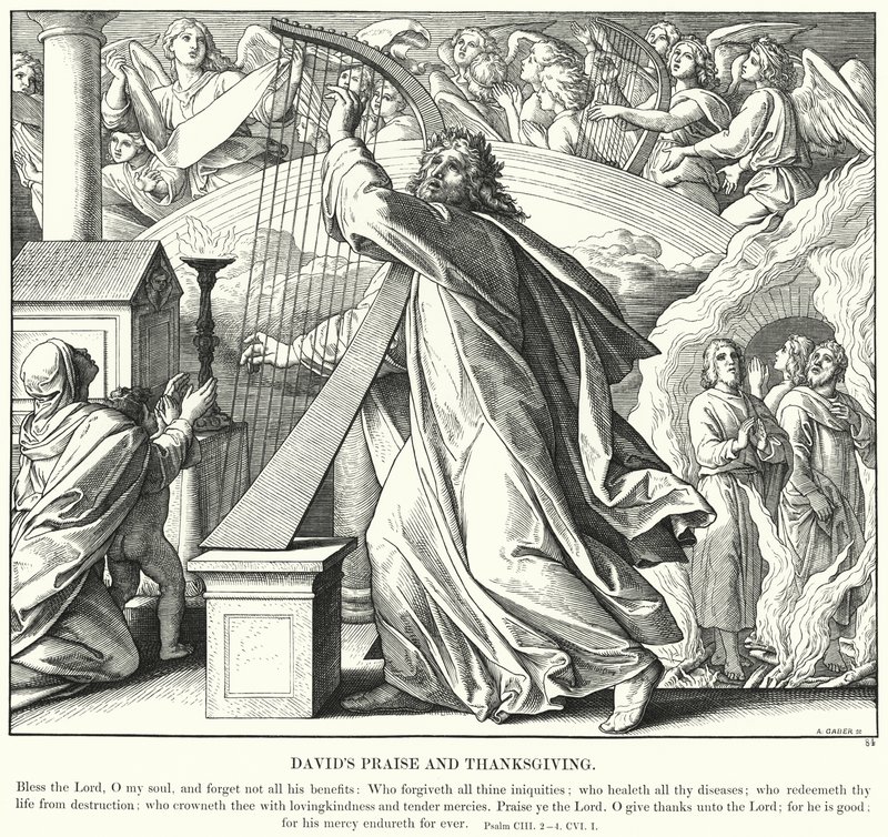 Lode e ringraziamento di David da Julius (after) Schnorr von Carolsfeld