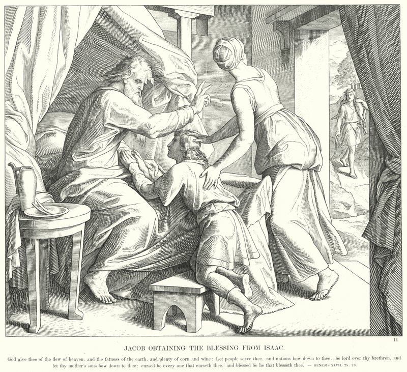 Giacobbe Ottiene la Benedizione da Isacco da Julius (after) Schnorr von Carolsfeld