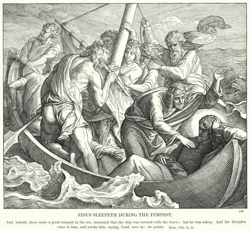 Gesù Dorme durante la Tempesta da Julius (after) Schnorr von Carolsfeld