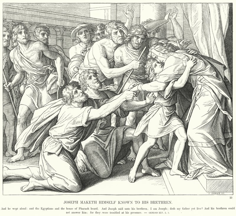 Giuseppe si fa riconoscere dai suoi fratelli (incisione) da Julius (after) Schnorr von Carolsfeld