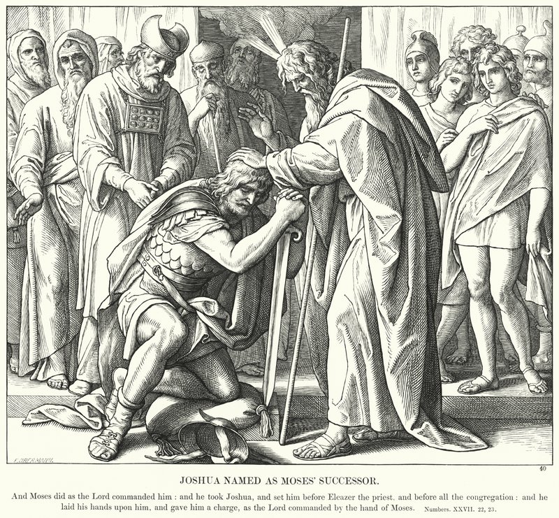 Giosuè nominato successore di Mosè (incisione) da Julius (after) Schnorr von Carolsfeld