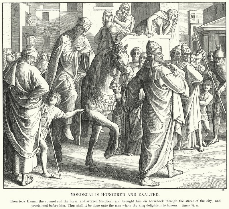 Mardocheo è onorato ed esaltato da Julius (after) Schnorr von Carolsfeld