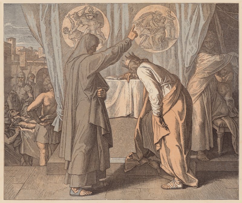 Nathan e Davide, 2 Samuele, XII, 7 da Julius (after) Schnorr von Carolsfeld