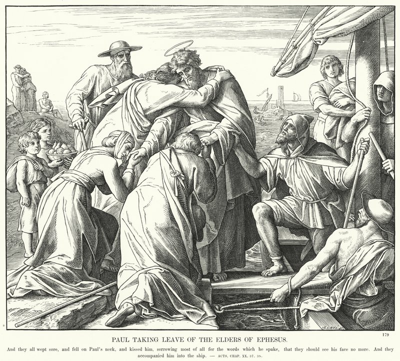 Paolo prende congedo dagli anziani di Efeso da Julius (after) Schnorr von Carolsfeld