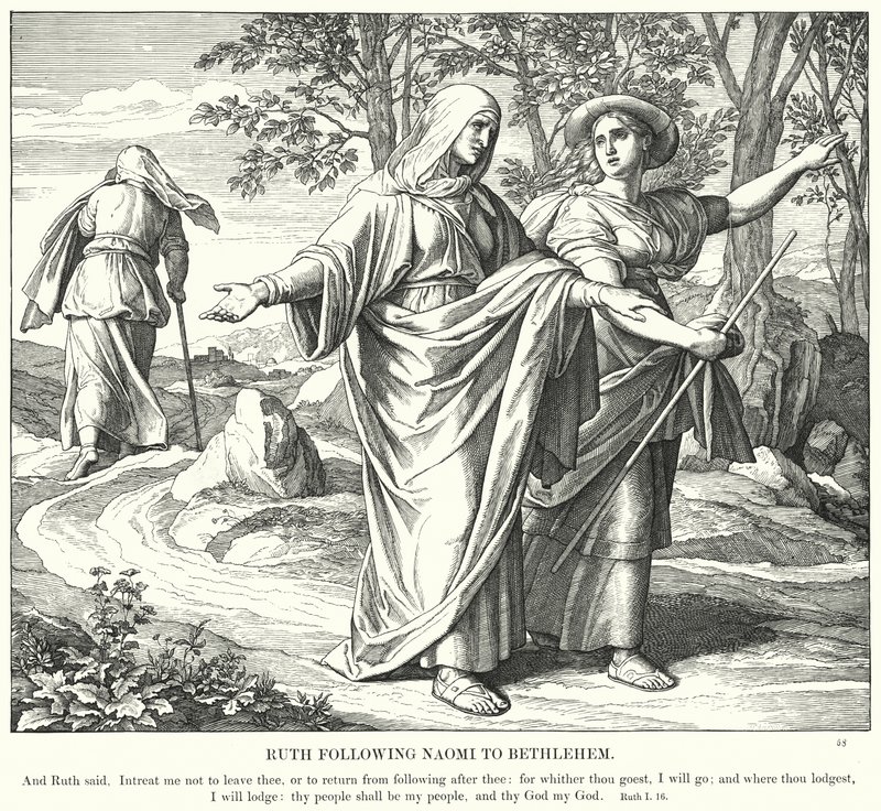 Ruth segue Naomi a Betlemme da Julius (after) Schnorr von Carolsfeld