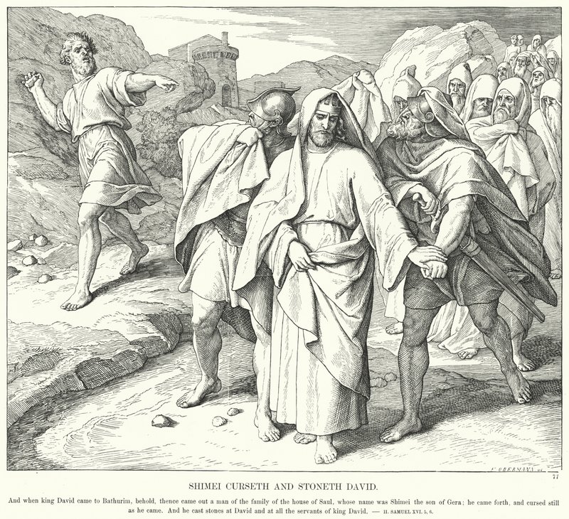 Shimei maledice e lapida Davide da Julius (after) Schnorr von Carolsfeld