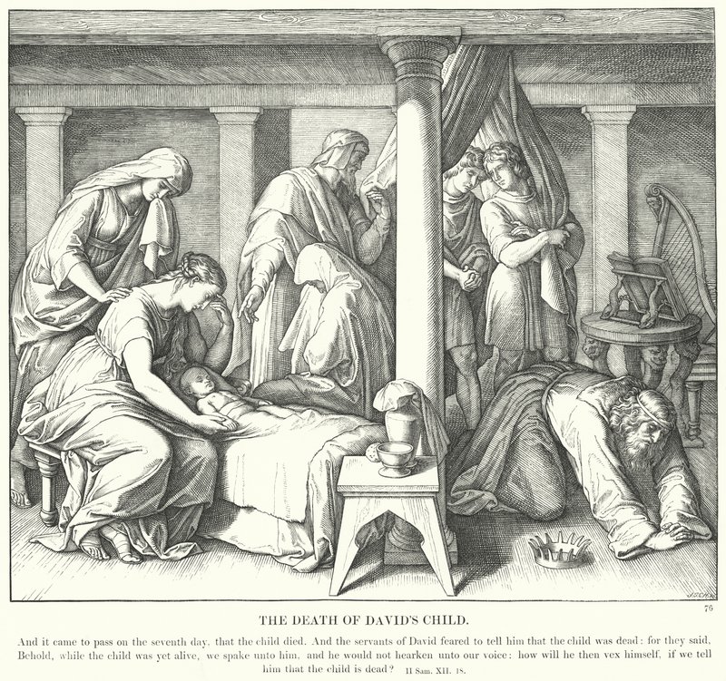 La morte del figlio di Davide (incisione) da Julius (after) Schnorr von Carolsfeld