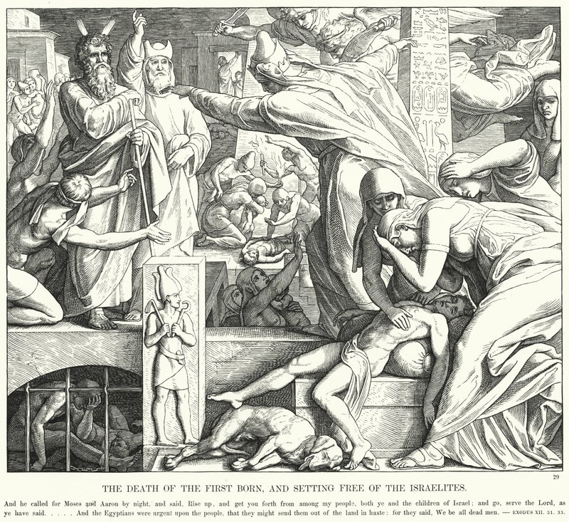 La Morte del Primogenito e la Liberazione degli Israeliti da Julius (after) Schnorr von Carolsfeld