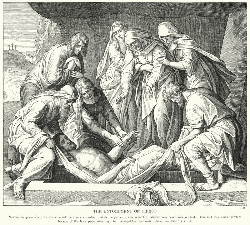 La sepoltura di Cristo (incisione) da Julius (after) Schnorr von Carolsfeld