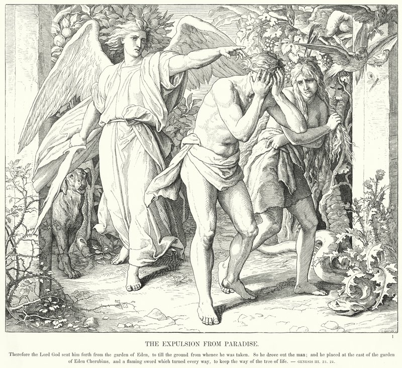 La Cacciata dal Paradiso da Julius (after) Schnorr von Carolsfeld