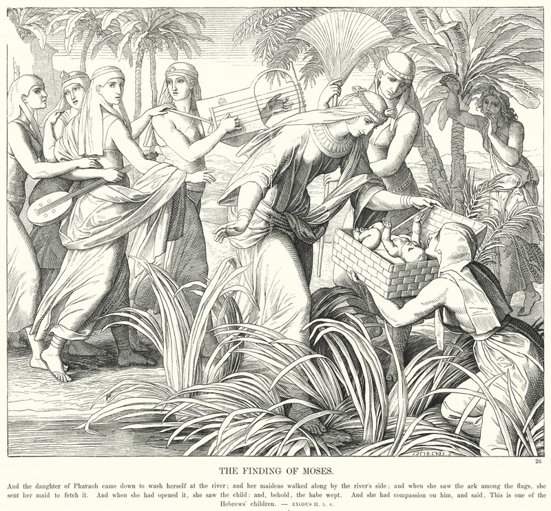Il ritrovamento di Mosè (incisione) da Julius (after) Schnorr von Carolsfeld