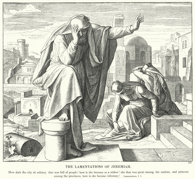 Le lamentazioni di Geremia (incisione) da Julius (after) Schnorr von Carolsfeld