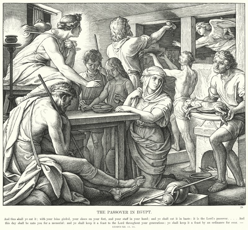 La Pasqua in Egitto (incisione) da Julius (after) Schnorr von Carolsfeld