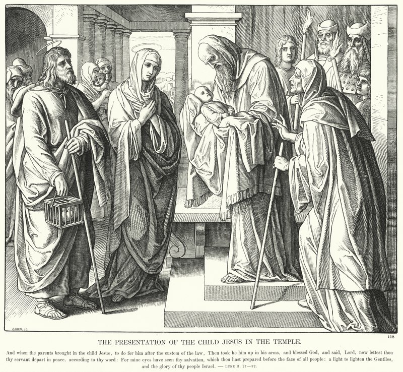 La presentazione di Gesù bambino al tempio (incisione) da Julius (after) Schnorr von Carolsfeld