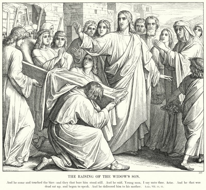 La resurrezione del figlio della vedova da Julius (after) Schnorr von Carolsfeld