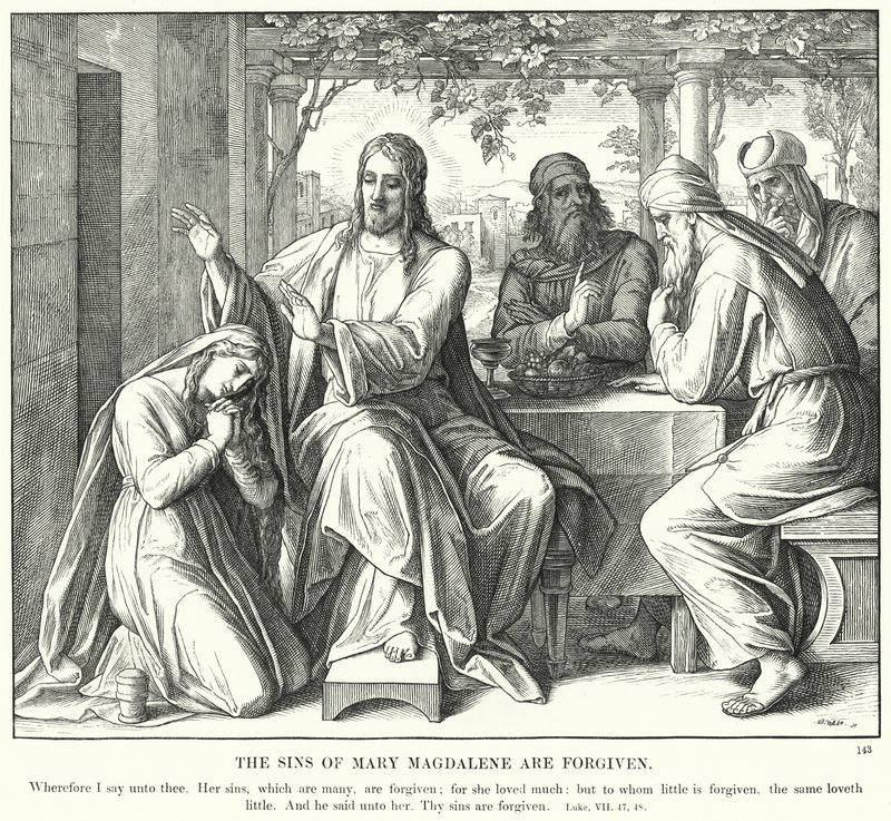 I peccati di Maria Maddalena sono perdonati da Julius (after) Schnorr von Carolsfeld